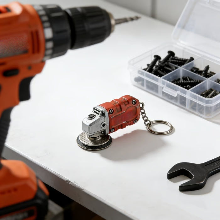 🛠️2-in-1 Inspired Mini Grinder Keychain: On-the-Go Smoothing Tool + Tool Enthusiast Collectible