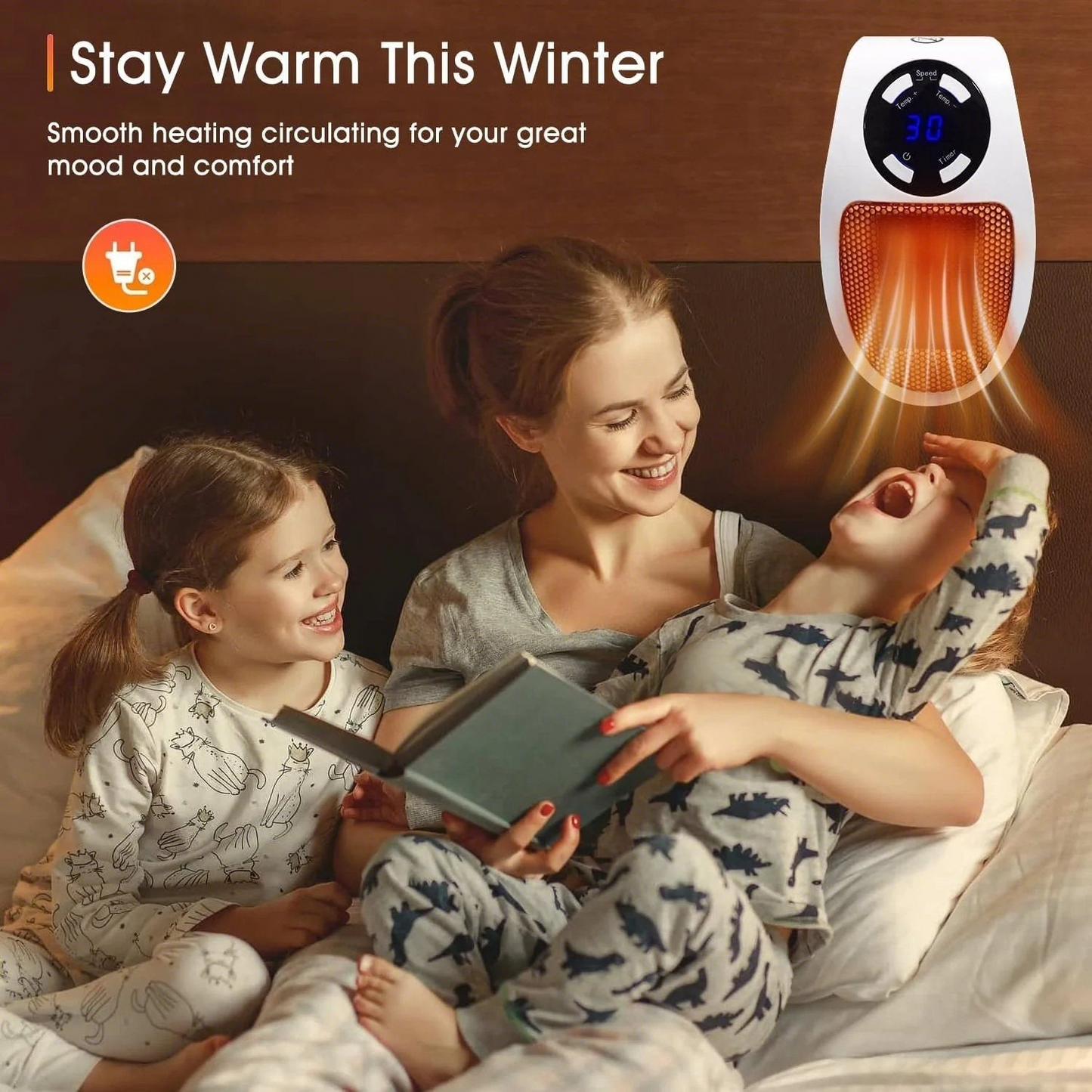 🔥450W Plug-in Electric Heater with Adjustable Thermostat🌡️Heating Your Home🏠