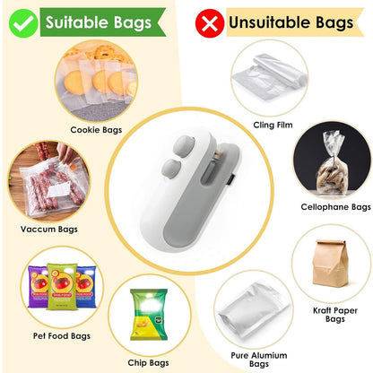 🎁 Mini Sealer Small Household Hand Pressure Sealer Portable Snack Plastic Bag Heat Sealing Machine