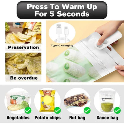 🎁 Mini Sealer Small Household Hand Pressure Sealer Portable Snack Plastic Bag Heat Sealing Machine
