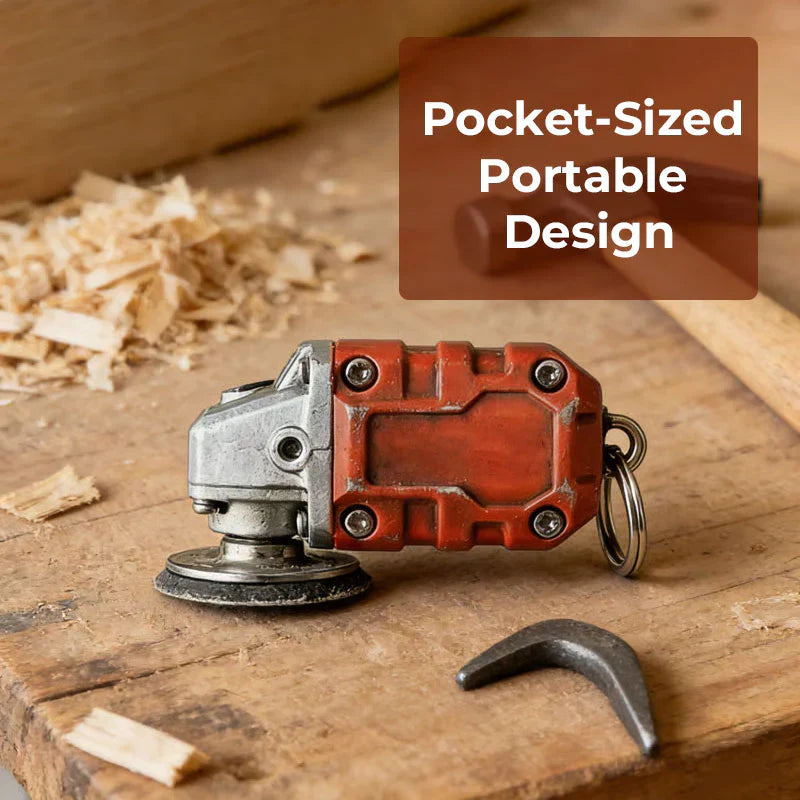 🛠️2-in-1 Inspired Mini Grinder Keychain: On-the-Go Smoothing Tool + Tool Enthusiast Collectible