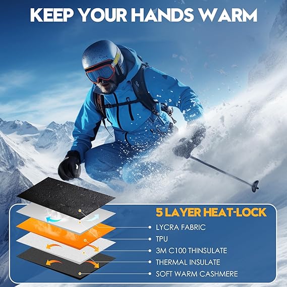 Last Day Buy 1 Pair, Get 1 Pair Windproof Winter Gloves Touchscreen Gloves Thermal Warm Gloves for Men and Women