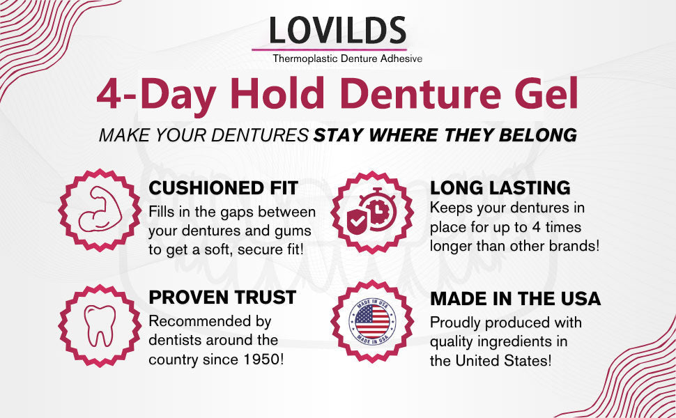 ⏰ Ends Today: 83% OFF! 🦷 LOVILDS™ 4-Day Hold Denture Gel