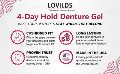 ⏰ Ends Today: 83% OFF! 🦷 LOVILDS™ 4-Day Hold Denture Gel