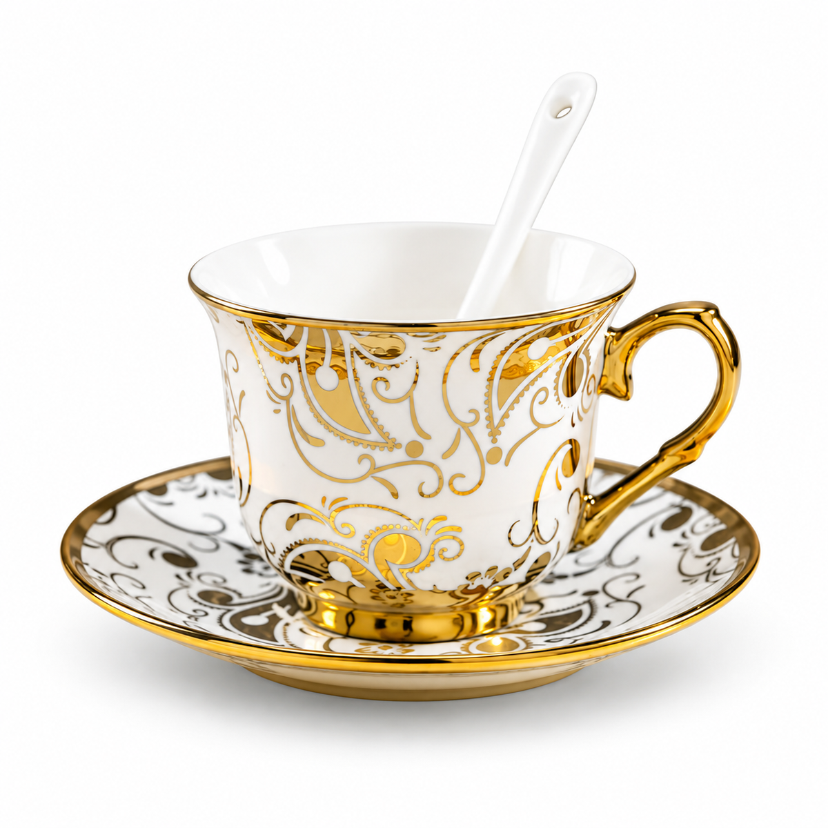 Elegant Ceramic Tea Cup and Saucer Set