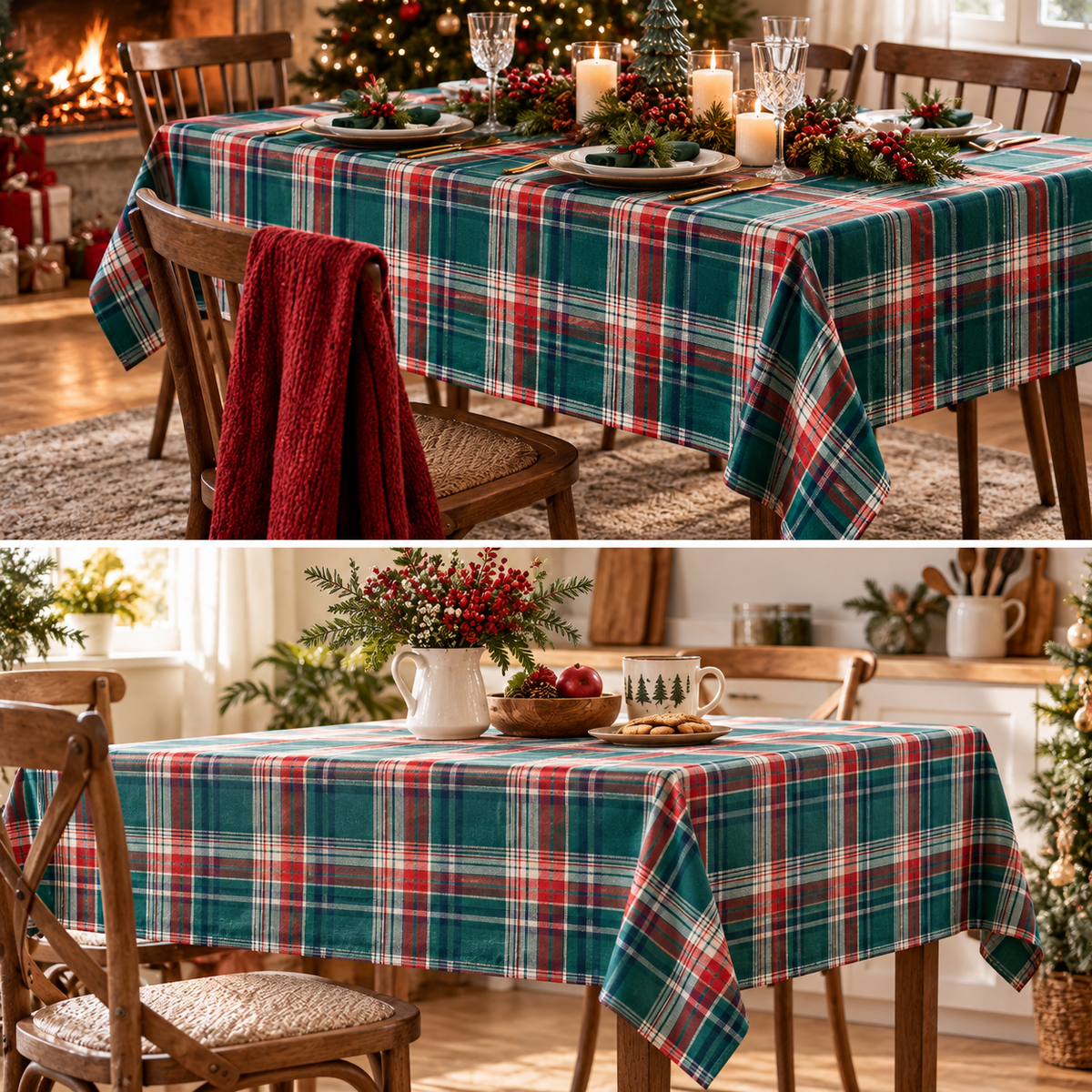 Classic Plaid Rectangular Tablecloth