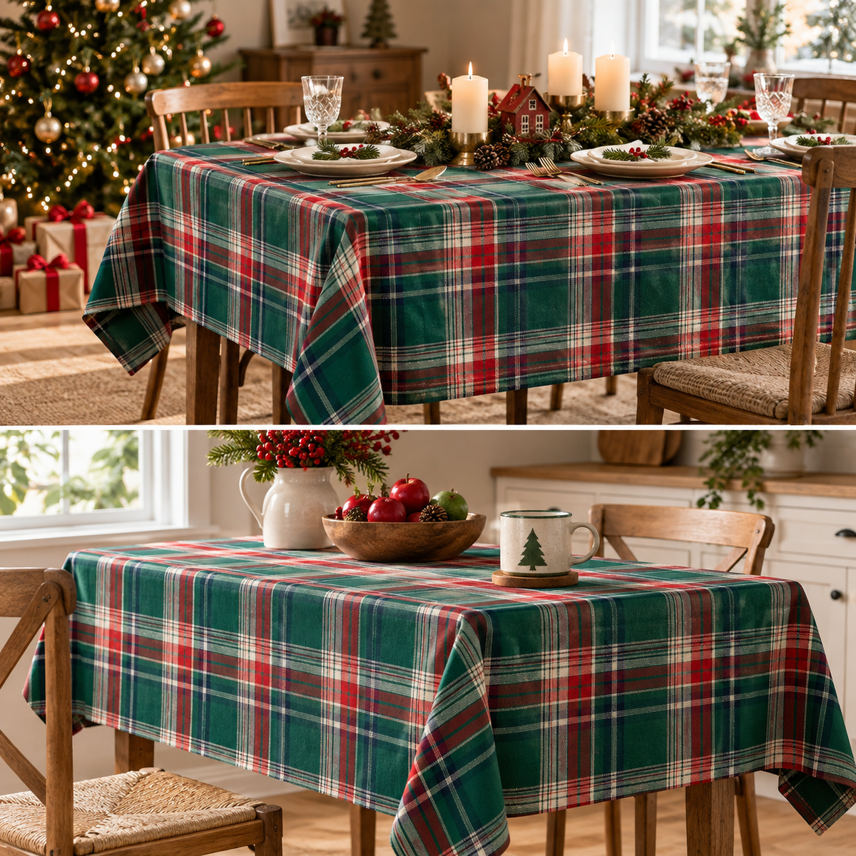Classic Plaid Rectangular Tablecloth