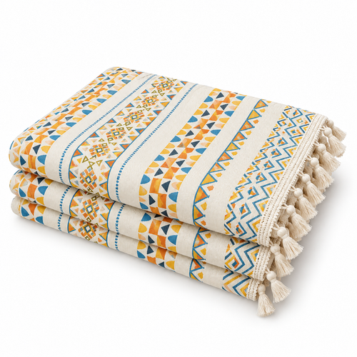 Bohemian Geometric Tassel Tablecloth