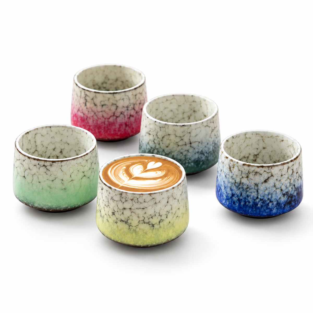Crackle Glaze Ceramic Coffee Cup Set