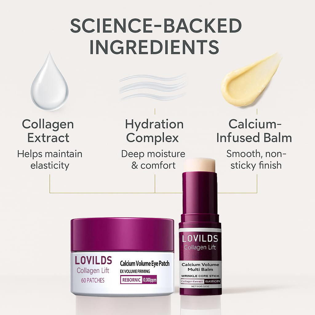 💗 LOVILDS Collagen Lift Eye Balm Stick + Eye Patch Set.