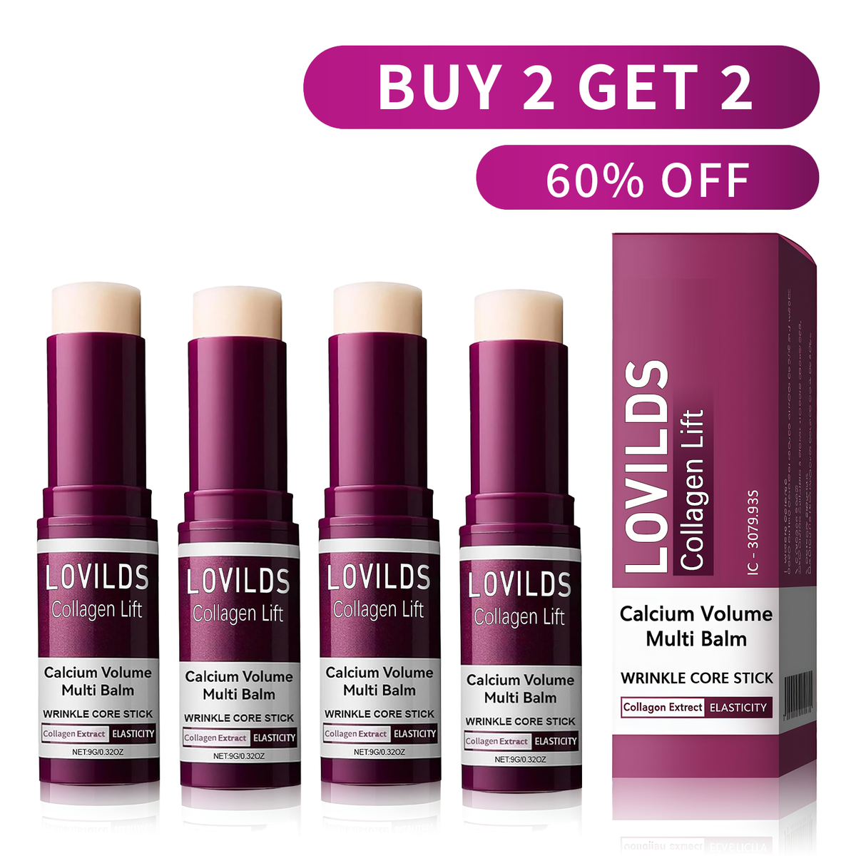 💗 LOVILDS Collagen Lift Eye Balm Stick + Eye Patch Set.