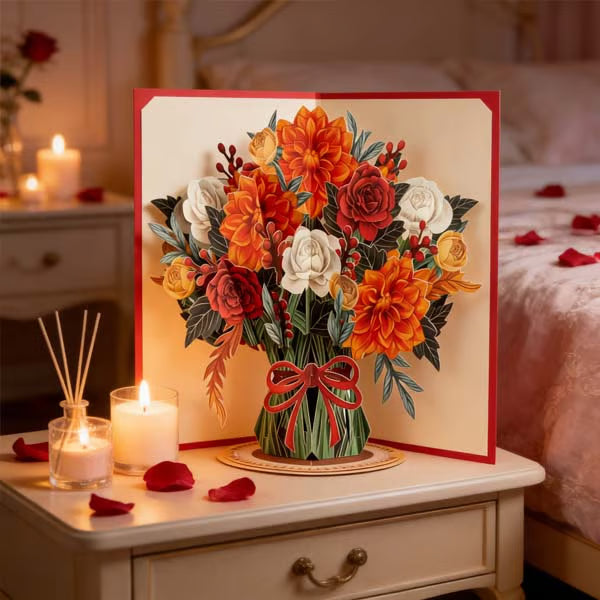 💌 Forever-Blooming 3D Flower Card– Personalized Love Message & Everlasting Bloom