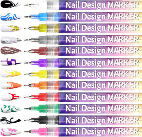 🔖Early Christmas Sale: 50% Off🔥-🎨12 Colors Nail Design Pens Set💅