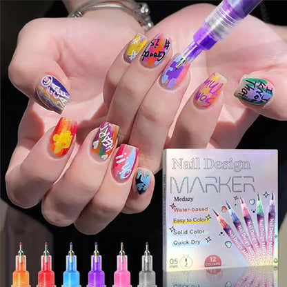 🔖Early Christmas Sale: 50% Off🔥-🎨12 Colors Nail Design Pens Set💅