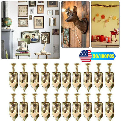 🔥LAST DAY SALE-80% OFF🔥-100PCS/200PCS Self-Drilling Drywall Anchors Kit No Drill Needed Easy Hang